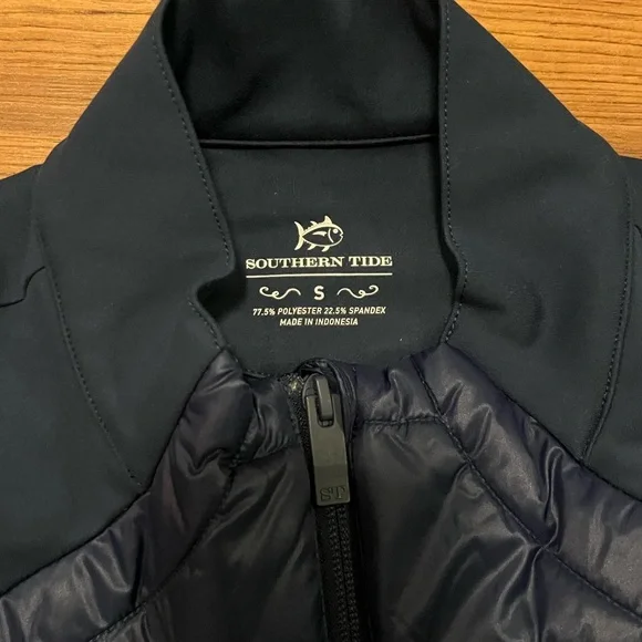 Southern Tide Navy Mixed Media Full Zip Jacket NWT Size S - Picture 4 of 6